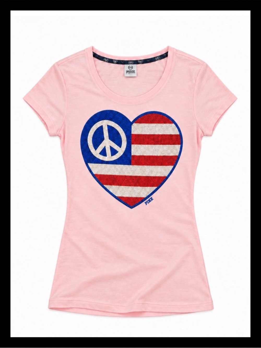 💕ℙ𝕀ℕ𝕂 𝕍𝕊 “PEACE HEART TAKE ME HOME” HTF/VINTAGE/RARE Tee ✨NWOT✨💕